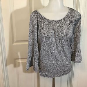 Michaels kors print blouse white and black.size large .